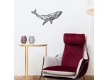 Wallity, Balena 1, Decorazione Murale, Nero, Metallo, 56 X 31 Cm