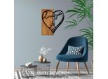 Wallity, I Love You, Decorazione Da Parete, Noce, Metallo, 54 X 58 Cm