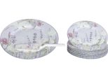 Home Elements Set Da Torta: Piatto Da Torta, 6 X Piatto, Cucchiaio Da Torta, Lavanda