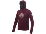 Felpa Sensor Merino Upper Heli Uomo Kangaroo Hoodie Port Red Taglia L 22200051-02