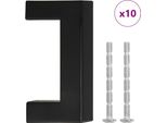 Vidaxl Maniglie Per Mobili 10 Pezzi Nero 64 Mm Acciaio Inox