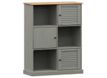 Libreria Vigo Grey 90X35X114,5 Cm In Legno Di Pino Massiccio
