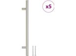 Vidaxl Maniglie Per Mobili 5 Pezzi Argento 192 Mm Acciaio Inox