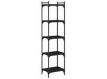 Libreria 5 Ripiani Nera 40X30X154 Cm In Materiale Ligneo