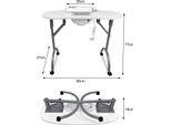 Yuenfong Tavolo Per Manicure Pieghevole Tavolo Per Unghie Portatile Con Ruote Tavolo Per Manicure Mobile, Con Cassetto Portaoggetti E Borsa Portatile, Bianco