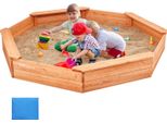 Vevor Sabbiera In Legno Con Copertura, Sabbiera Ottagonale, Sabbiera Con 4 Sedili E Rivestimento Del Pavimento, Sabbiera Per Bambini Per Il Giardino, Regalo