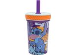 Disney Stitch - Tazza Irreversibile Dropsafe Con Cannuccia In Silicone Della Collezione Aloha 370Ml