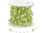 Nastro Decorativo Con Perle Verde Chiaro 6Mm 15M - Decorazione Tavola Matrimonio Compleanno Festa Di Primavera