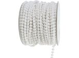 Nastro Perlato Bianco 4Mm 20M - Decorazione Matrimonio Decorazione Tavola Decorazione Albero Di Natale