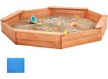 Succebuy Sabbiera In Legno Con Coperchio, 75,6 X 75,6 X 9,1 Pollici, Sabbiera Ottagonale, Sabbiera Per Bambini Con 4 Posti A Sedere E Rivestimento Del Pavimento Per Esterni, Cortile, Spiaggia, Parco