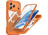 Inf Custodia Per Iphone 17 Pro Max, Vetro 9H, Arancione, Antiurto, 3 Pezzi