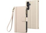 Avizar, Custodia Folio Per Galaxy S24/S25 Con Cerniera E Cinturino, Giallo-Grigio