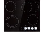 Klarstein Glaskeramik Kochfeld, Einbau-Kochfeld mit 4 Platten, 6100 W Elektro Kochfeld zum Kochen, Modernes Glaskeramikkochfeld, Glaskeramik Herdplatte mit 4 Kochfelder, Einbau Kochfeld Keramik