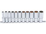 Bgs Set Di Chiavi A Bussola A Dodici Punte, Azionamento Profondo A Bussola 10 Mm (3/8") Sw 8 - 19 Mm 11 Pezzi - 5252"