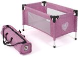 Puppenbett CHIC2000 Puppen-Reisebett, rosa (jeans pink), Puppenmöbel, KinderB:31cm H:32cm T:54cm, Stoff, Stahl, mit Stoff-Tragetasche, B:31cm H:32cm T:54cm