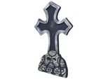 Croce Di Halloween Croce Teschio Cimitero Decorazione Croce Mistica Atmosfera Inquietante Spettrale Decorazione Tomba Cupo Pelle D'oca Ombra Regno Brivido, Colore: Grigio