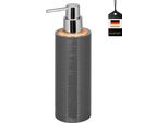B-Goods Bremermann Dispenser Di Sapone Segno In Bambù E Plastica / Capacità Circa 340 Ml Grigio