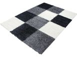 Life Shaggy Blocco Tappeto Pelo Lungo Rettangolo 160X230Cm Nero