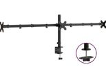 Vidaxl Supporto Da Tavolo Per 3 Monitor In Acciaio Nero Vesa 75/100 Mm