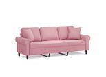 Vidaxl Divano A 3 Posti Con Cuscini Decorativi In Velluto Rosa 180 Cm