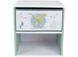 Noptiera Fun House, Mdf, 1 Sertar, Alb/Verde