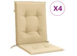Vidaxl Cuscini Per Schienale Basso 4 Pz. Tessuto Melange Beige 100X50X4 Cm