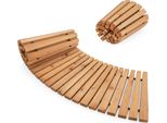Costway Sentiero Da Giardino In Legno, Passerella Curva, Sentiero Avvolgibile Con Filo Metallico E Superficie Antiscivolo, Gradino Naturale Da Giardino 216X43Cm