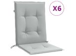 Vidaxl Cuscini Per Schienale Basso 6 Pz. Tessuto Grigio Chiaro Melange 100X50X4Cm