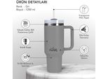 Any Morning SI2440217 Tazza Thermos 1200 Ml Grigia, Acciaio Inossidabile A Doppio Strato, Coperchio A Prova Di Perdite, 9 Ore Di Caldo, 12 Ore Di Freddo, 40,58 Once