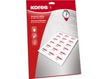 Etichette Universali Kores, 63,5 X 33,9 Mm, Bianco, 25 Fogli