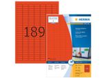 Herma Etiketten A4 Rot 25,4X10 Mm Papier Matt 18900 St.