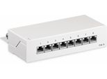 Goobay 62069 Pannello Patch Cat 6 Mini/Desktop, 8 Porte, Bianco - Schermato Stp, Bianco