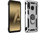 Custodia Ibrida Per Cellulare Con Supporto Ad Anello Per Samsung Galaxy A20E - Argento