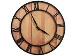 Vidaxl Orologio Da Parete 39 Cm Marrone E Nero Mdf E Ferro