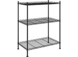 Vidaxl Portaoggetti A 3 Ripiani 60X35X76 Cm Nero 150 Kg