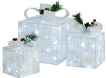 Vidaxl Set Di Decorazioni Per Scatole Regalo 3 Pz. Bianco Outdoor Indoor