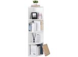 Vasagle Scaffale Angolare A 4 Livelli, 129,5 Cm, Scaffale In Piedi, Libreria In Legno, Per Cucina, Camera Da Letto, Soggiorno, Ufficio, Bianco, LBC42WT