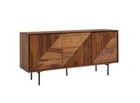 Credenza 148X72X40 Cm In Legno Massiccio Di Sheesham / Credenza In Metallo | Wohnling