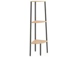 Scaffale Ad Angolo Con 3 Ripiani Marrone Chiaro E Nero 45,5X31,5X120 Cm