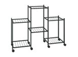 Vidaxl Portafiori Con Rotelle 83X25X63,5 Cm Ferro Nero