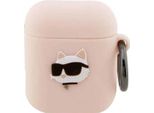 Karl Lagerfeld Kla2Runchp Airpods 1/2 Cover RóżOwy/Pink Silicone Choupette Head 3D