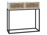 Tavolo Consolle Bianco 80X30X75 Cm In Legno E Ferro