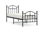 Vidaxl Struttura Letto Con Testiera E Pediera In Metallo Nero 75X190 Cm