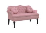 Panca Con Cuscino In Velluto Rosa 120,5X65X75 Cm