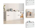 Vidaxl Credenze 3 Pz. Materiale A Base Di Legno Bianco - Credenze