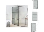 Vidaxl Schermo Doccia Per Cabina Doccia 100X195 Cm Vetro Scuro Esg Nero - Schermi Doccia