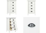 Vidaxl Credenza Hill White 46X35X80 Cm In Pino Massiccio - Credenza - Credenze - Armadio Laterale - Armadi Laterali