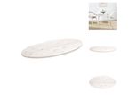 Vidaxl Piano Tavolo Bianco 90X45X2,5 Cm In Legno Massiccio Di Pino Ovale - Piani Tavolo