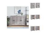 Vidaxl Armadi A Muro 2 Pezzi. Materiale In Legno Grigio Sonoma - Credenze