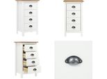 Vidaxl Credenza Hill White 46X35X80 Cm In Pino Massiccio - Credenza - Credenze - Armadio Laterale - Armadi Laterali